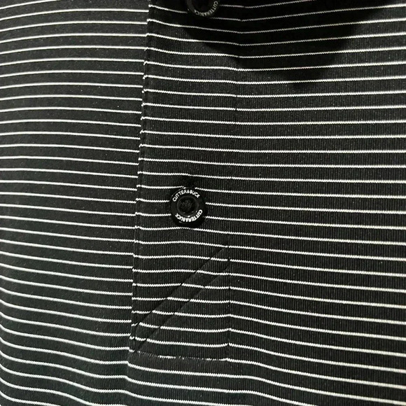 NWT CUTTER & BUCK FORGE PENCIL STRIPE STRETCH MENS  POLO IN BLACK XXXL - Picture 3 of 9